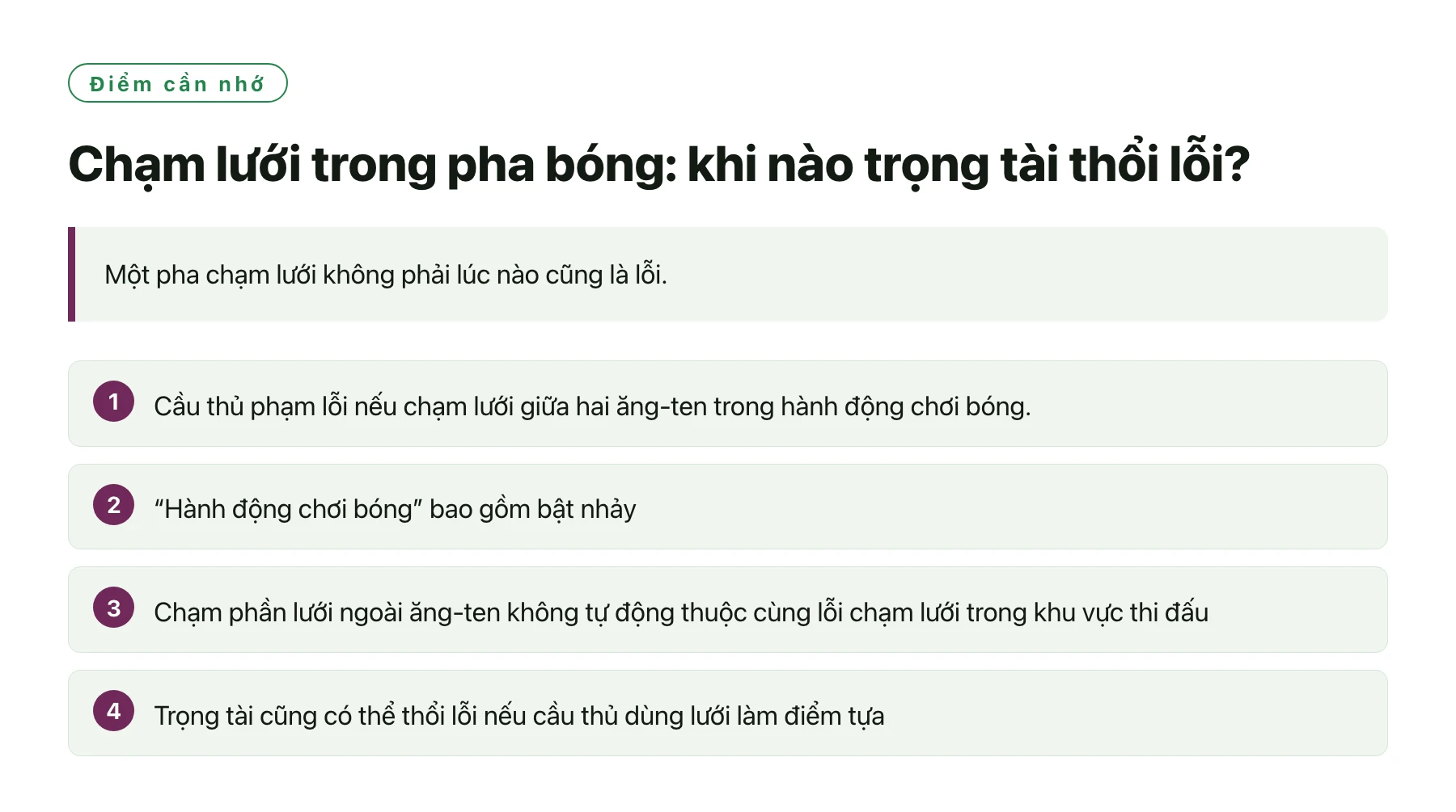 Chạm lưới trong pha bóng: khi nào trọng tài thổi lỗi?——全文要点速览